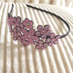 NWOT Pink Rhinestone Flowers Little Girl's Headband
